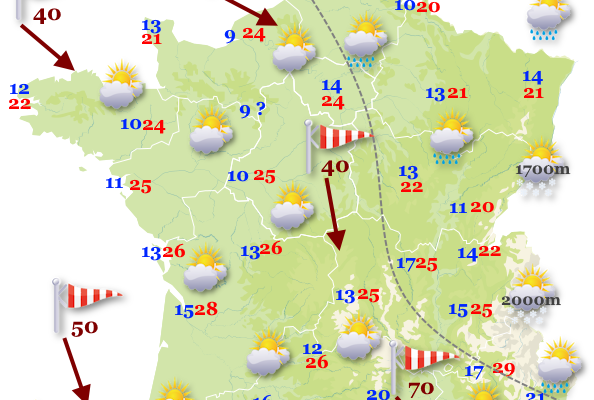 Prévisions météorologiques demain : températures à connaître